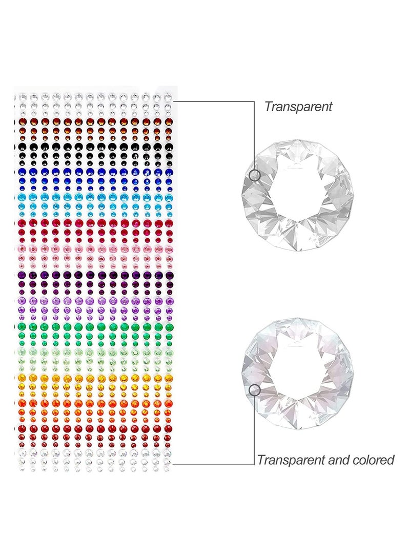 رات سو ٩٠٠ قطعة من ملصقات الراينستون اللاصقة للوجه والأظافر والهواتف المحمولة والحرف اليدوية والبطاقات لتزيينها - Image 3