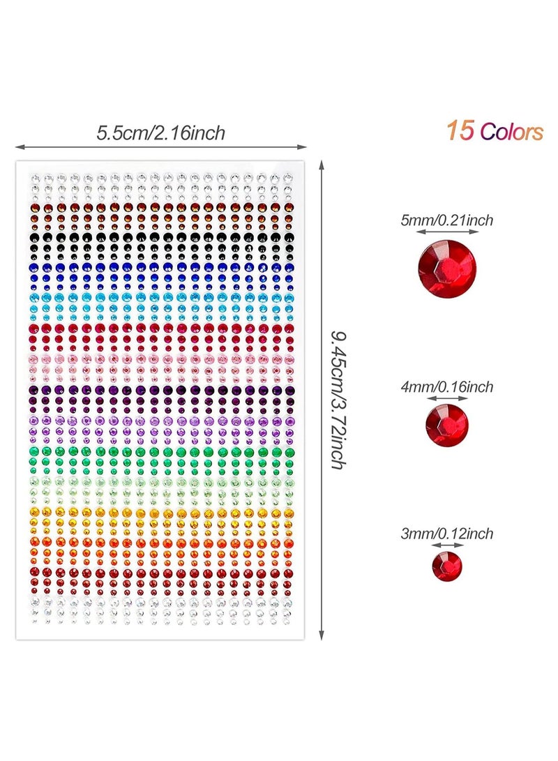 رات سو ٩٠٠ قطعة من ملصقات الراينستون اللاصقة للوجه والأظافر والهواتف المحمولة والحرف اليدوية والبطاقات لتزيينها - Image 2