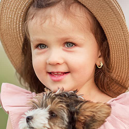 MILACOLATO 925 Sterling Silver Small Hoop Earrings Toddler 18K Gold Plated Daisy Earrings Yellow FLower Huggie Hoop Earrings for Women Hypoallergenic Earrings for Sensitive Ears - Image 3