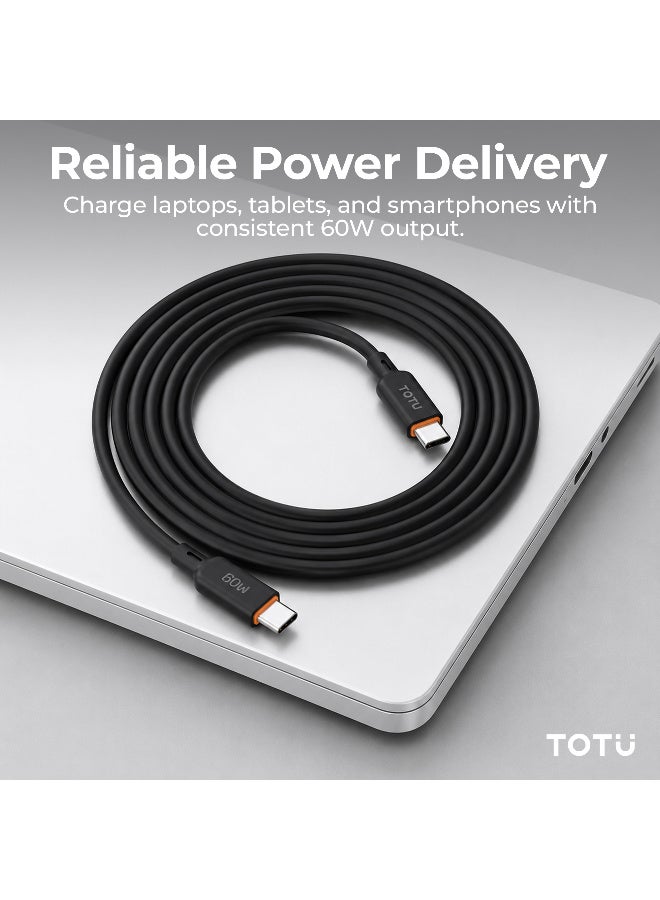 Totu 60W 6A Fast Charging USB-C to USB-C Cable | Anti-Break Soft Silicone 1.2m Data Cord for Laptops & Smartphones | CACC-400 - Image 5