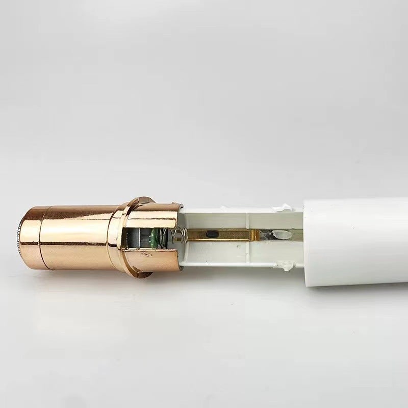 مزيل الشعر الوجهي الأبيض يعمل بالبطاقة المحمولة (USB) مزيل شعر وجهي كهربائي بدون ألم – منشار وجه للنساء يقوم بالقص الفوري والسهل للخدين والذقن والذراعين - Image 2