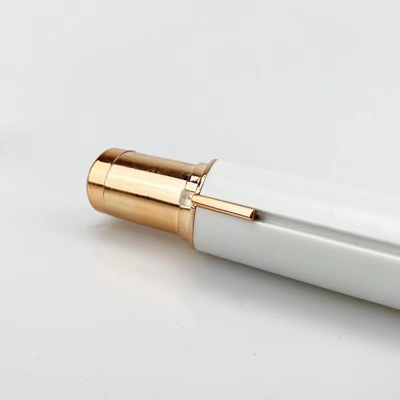 مزيل الشعر الوجهي الأبيض يعمل بالبطاقة المحمولة (USB) مزيل شعر وجهي كهربائي بدون ألم – منشار وجه للنساء يقوم بالقص الفوري والسهل للخدين والذقن والذراعين - Image 5