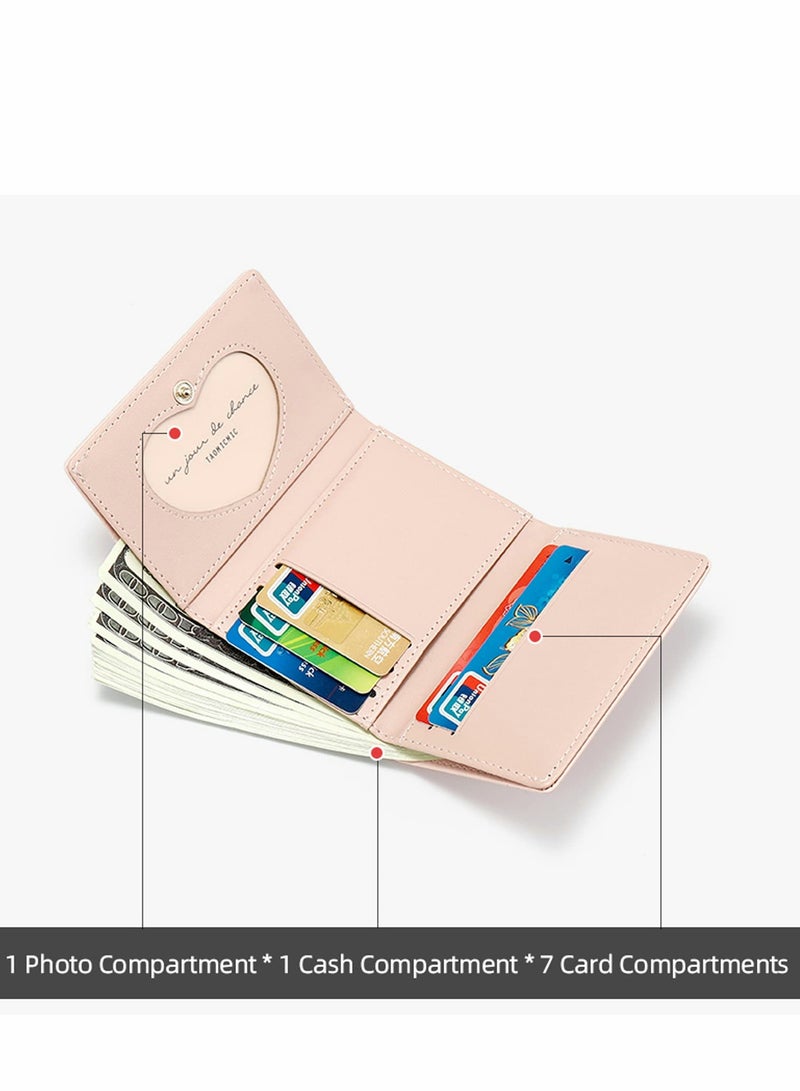 Excefore Small Wallet, Cartoon Cute Wallet for Girls, Trifold Wallet Slim Coin Purse Cash Pocket ID Window, PU Leather Slim Purse  - Image 3