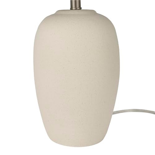Nourison Home 23" Natural White Ceramic Jar Table Lamp for Bedroom, Living Room, Dining Office, with Off-White Shade - Image 5