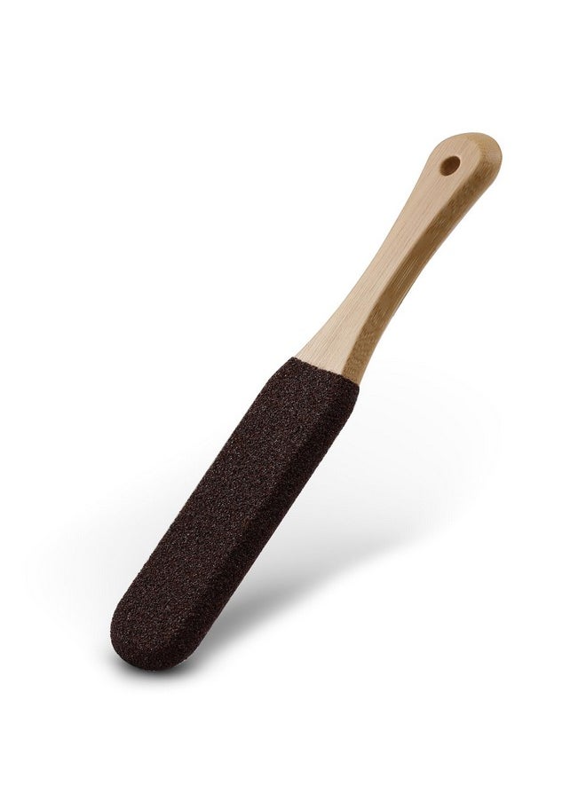 BEZOX Foot Pumice Stone Pedicure File(1 Pcs) - Ergonomic Wooden Handle Foot File Callus Remover For Smoother Feet And Hands - Foot Scrubber, Heel Sander And Dead Skin Scraper - Brown  - Image 1