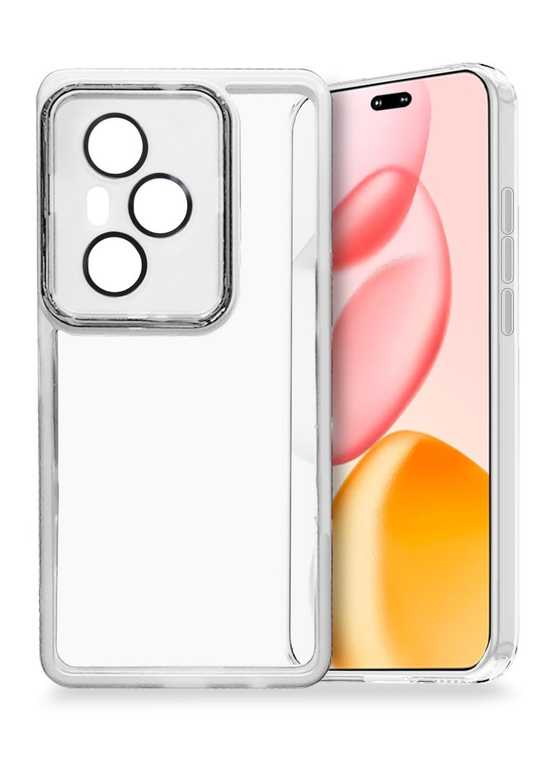 Wtech Honor 400 Pro 5G 2025 Soft Transparent TPU Camera Lens Protection Silicone Ultra Thin Phone Stylish Electroplated Camera Border Back Case Cover - White - Image 1