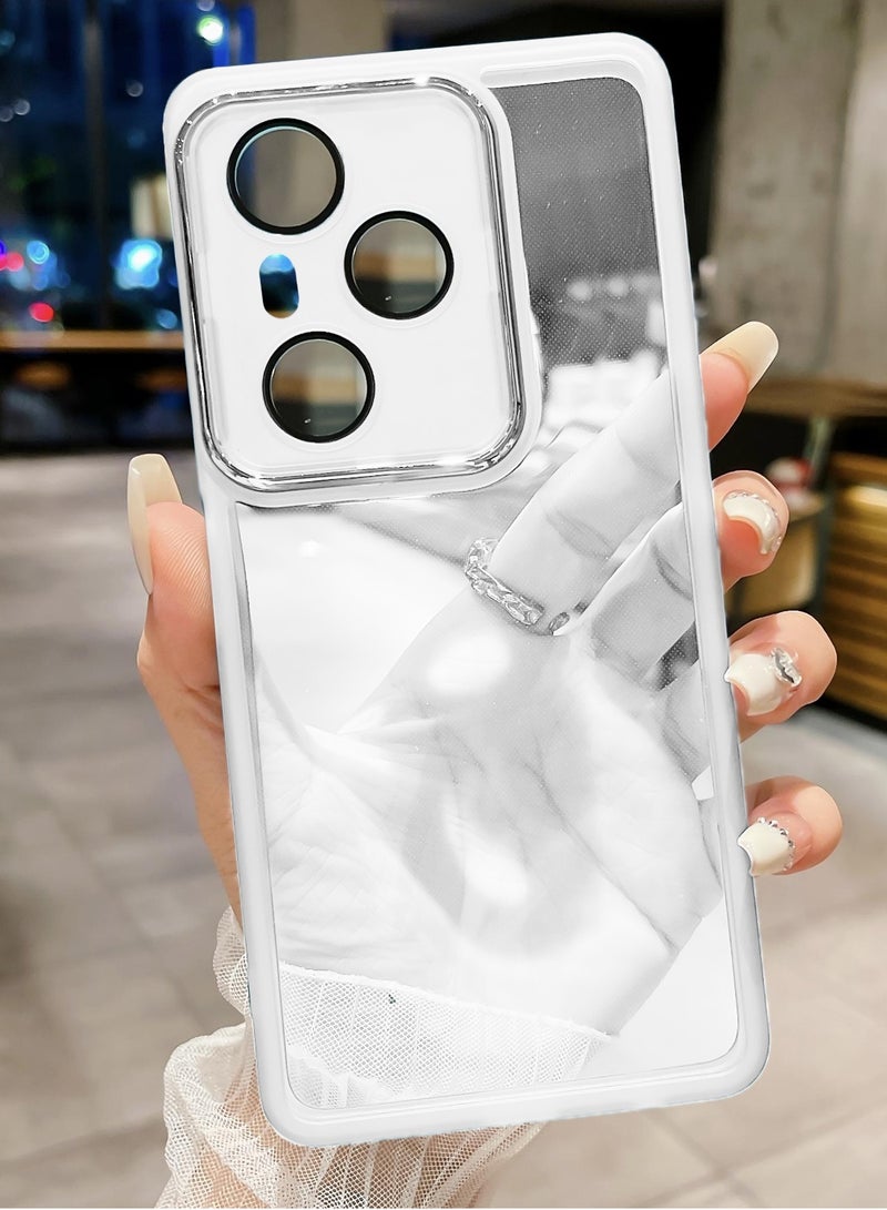 Wtech Honor 400 Pro 5G 2025 Soft Transparent TPU Camera Lens Protection Silicone Ultra Thin Phone Stylish Electroplated Camera Border Back Case Cover - White - Image 2