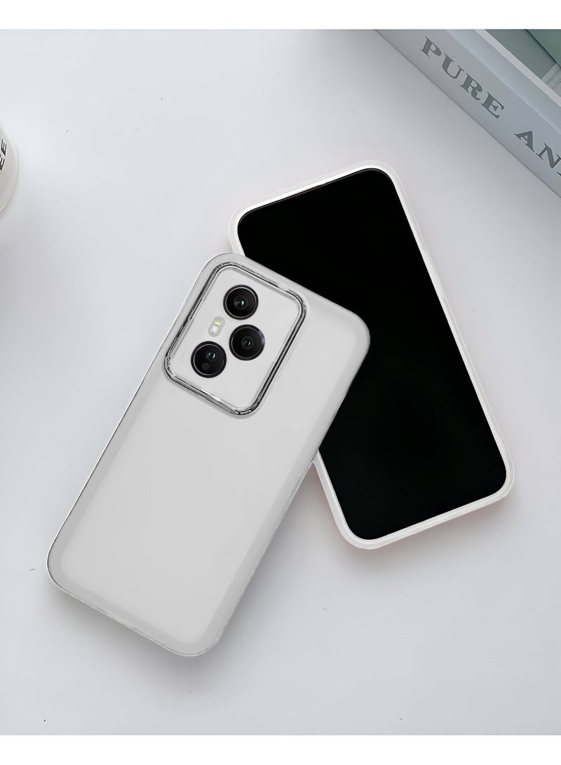 Wtech Honor 400 Pro 5G 2025 Soft Transparent TPU Camera Lens Protection Silicone Ultra Thin Phone Stylish Electroplated Camera Border Back Case Cover - White - Image 3