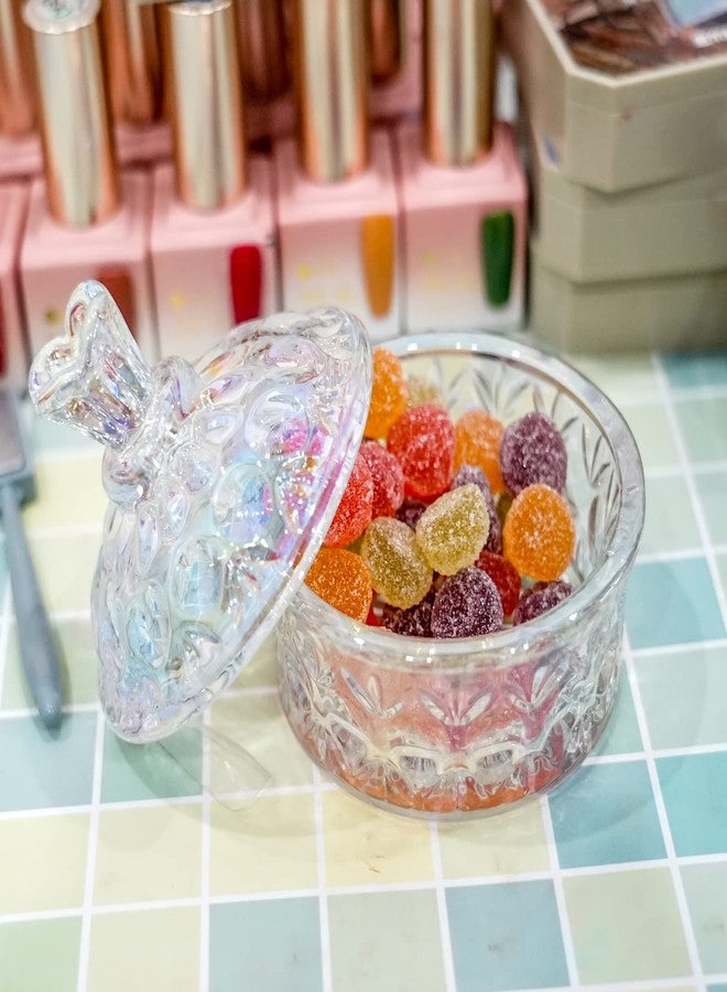 BQAN 100ml Large Nail Dappen Dish, Dazzling Crystal Dappen Dish with Lid, Damping Dish for Nails Holding Acrylic Liquid Acrylic Powder Nail Decor, Dappen Monomer Holder Dish (Laser Color) - Image 5