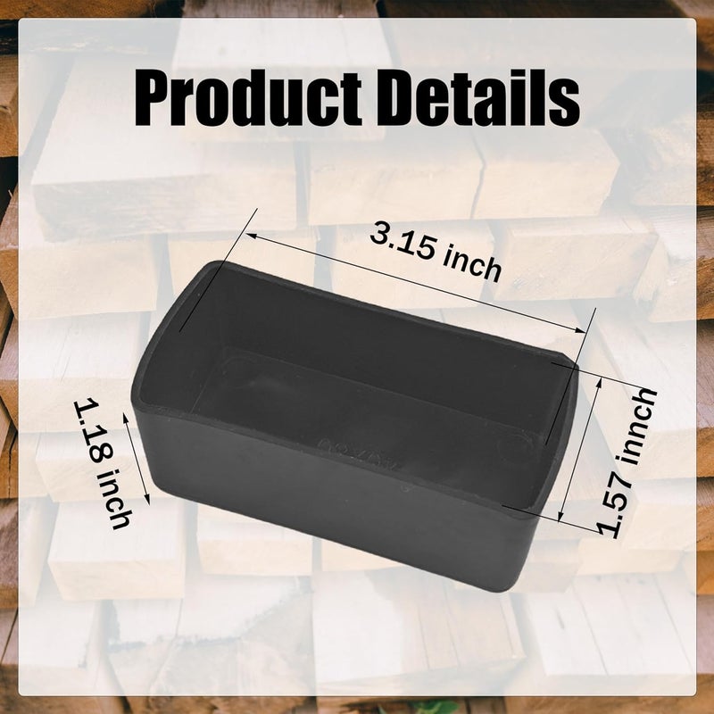 Aogigigio 2x4 Wood Post End Cap - 4Pcs 1.57”x 3.15“Post caps (1-1/2" x 3-1/7") PVC Floor Protector,Waterproof and Anti-Friction,Suitable for Table Legs, Chair Legs, armrests and Other Wood - Image 2