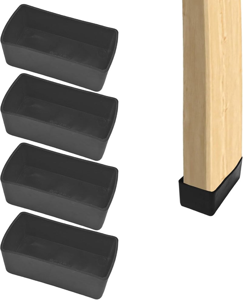 Aogigigio 2x4 Wood Post End Cap - 4Pcs 1.57”x 3.15“Post caps (1-1/2" x 3-1/7") PVC Floor Protector,Waterproof and Anti-Friction,Suitable for Table Legs, Chair Legs, armrests and Other Wood - Image 1