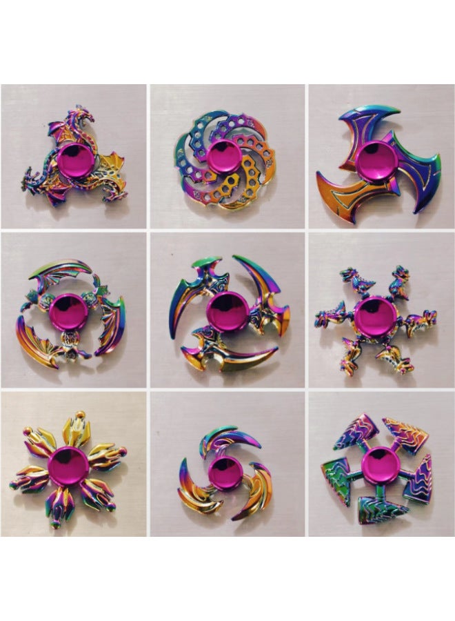 Alloy Fingertip Gyro Colorful Finger Gyro Decompression Fingertip Gyro Night Market Stall Merchandise-Color:107 White Tiger Chronicle-colorful  - Image 2