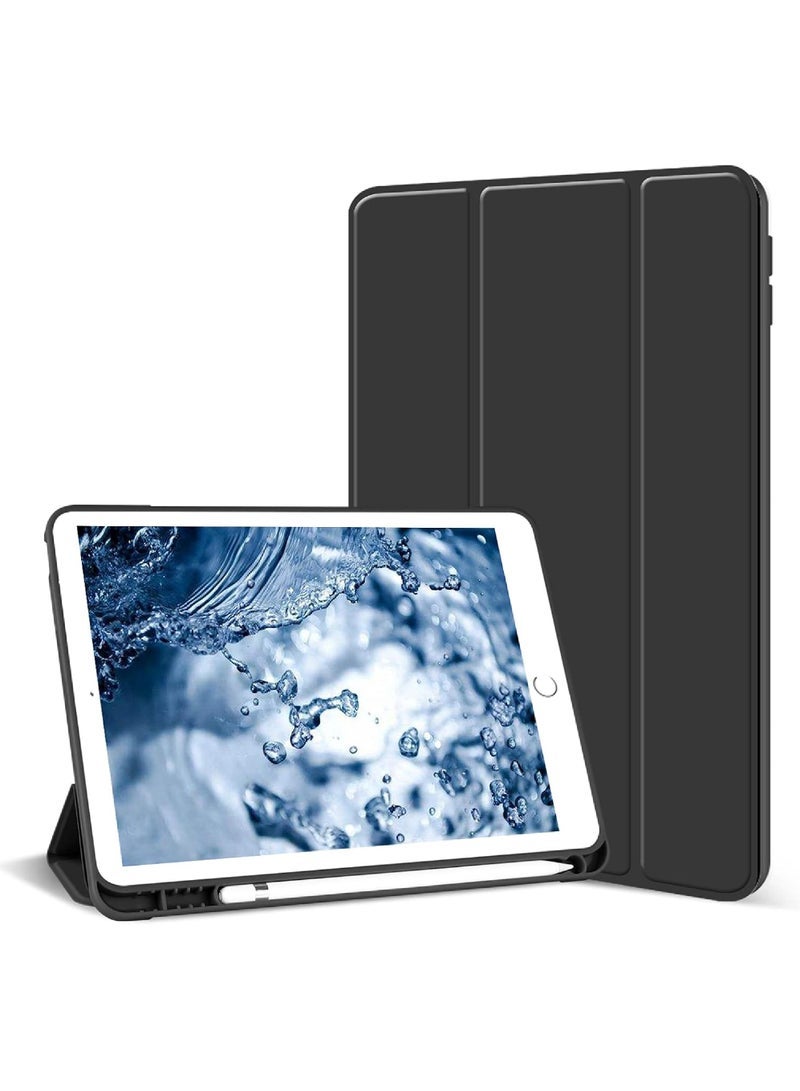 iPad 9th/8th/7th Generation case 2021/2020/2019 iPad 10.2-Inch Case with Pencil Holder Sleep/Wake Slim Soft TPU Back Smart Magnetic Stand Protective Cover Cases Black - Image 1