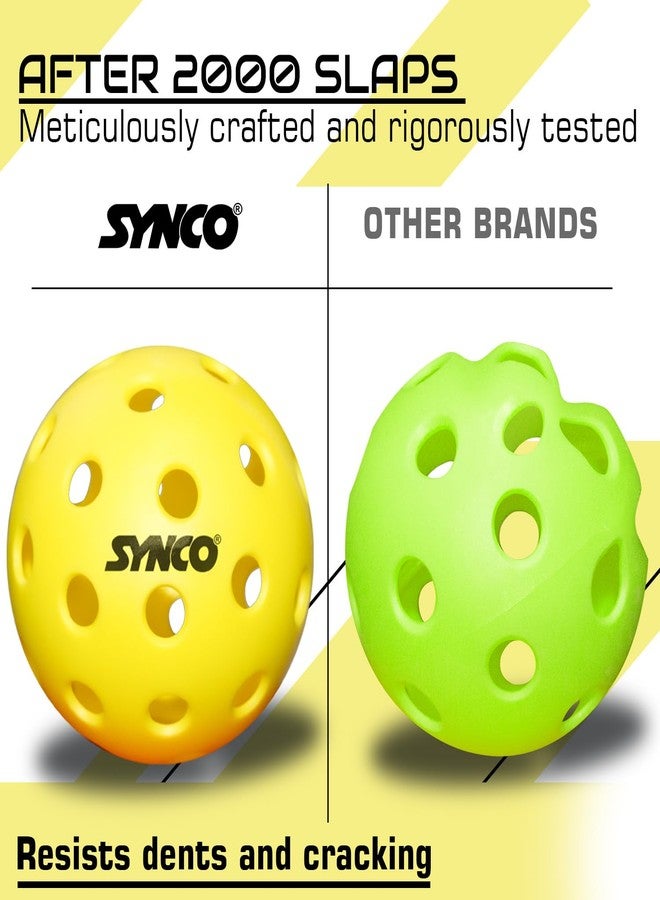 Synco Pickleball Ball | S40 Outdoor Pickleball Balls | Durable High-Bounce Tournament Ball | Balanced Performance for All Skill Levels | Premium Training Balls, Set of 6 | Official Size & Weight - Image 4