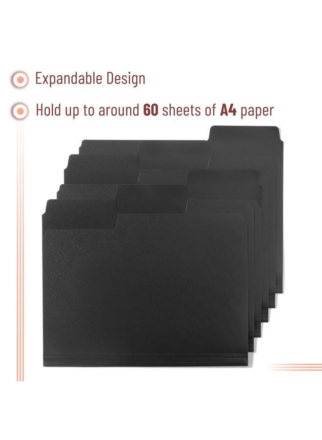 Mr. Pen Black File Folders Letter Size, 6 Pack, 1/3 Cut Tab & Expandable Design, 24 pcs of Labels, File Folders Black - Image 4
