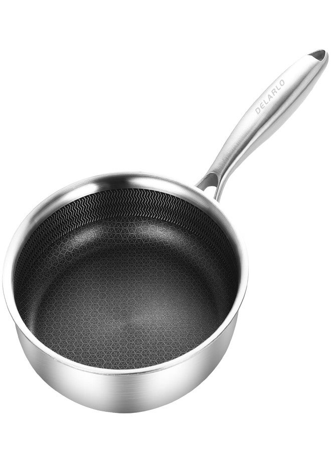 DELARLO 8 inch Tri-Ply Stainless Steel Omelette Pans Nonstick Frying Pan, 8" Small Egg Pan Durable Chef's Pan,Induction Kitchen Skillets, Compatible with All Cooktops - Image 1
