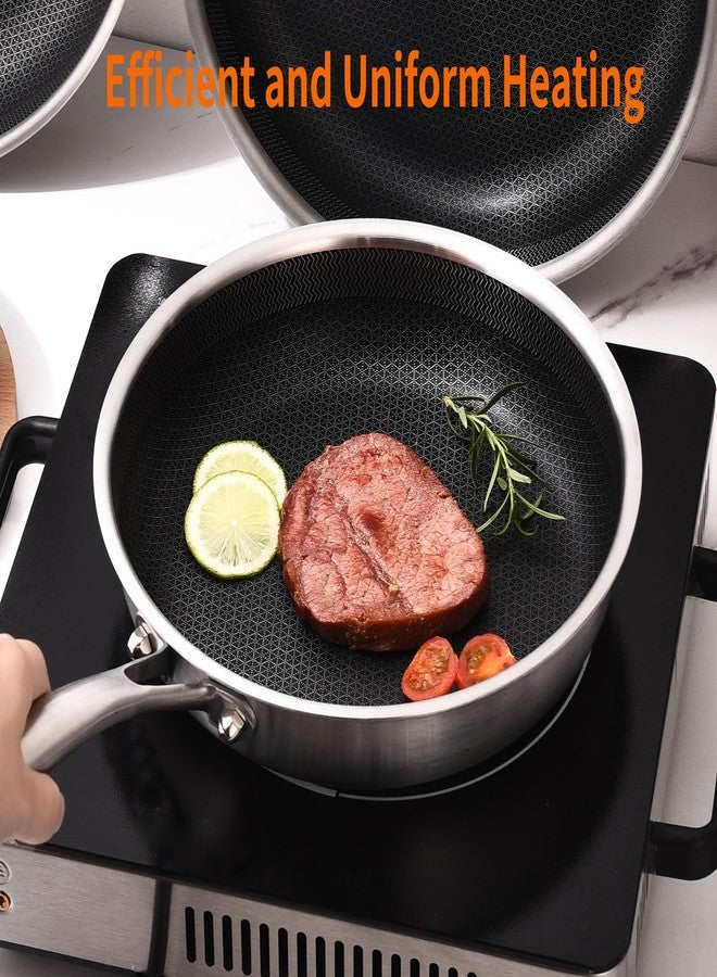 DELARLO 8 inch Tri-Ply Stainless Steel Omelette Pans Nonstick Frying Pan, 8" Small Egg Pan Durable Chef's Pan,Induction Kitchen Skillets, Compatible with All Cooktops - Image 3