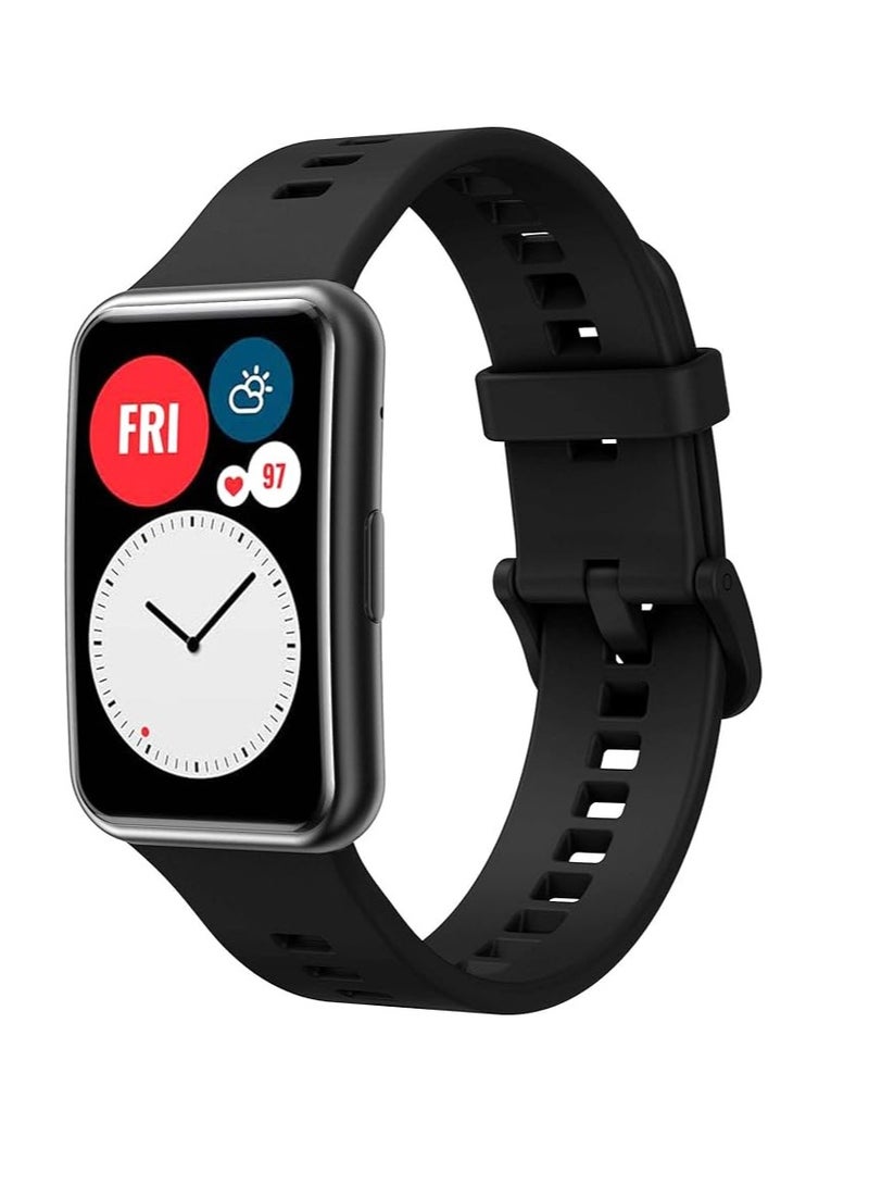 سوار Dl3 Mobilak Ocean Band لساعة Huawei Watch Fit، حزام رياضي قابل للتمدد من السيليكون للنساء والرجال بديل لساعة Huawei Watch Fit