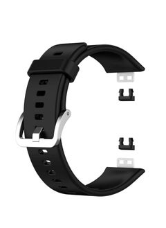 Generic Generic Soft Silicone Sport Band Stripe Silicone Wrist Strap Replacement for Huawei Watch Fit Fitness Smart Watch Huawei Fit - Black  - Image 3
