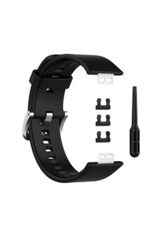 Generic Generic Soft Silicone Sport Band Stripe Silicone Wrist Strap Replacement for Huawei Watch Fit Fitness Smart Watch Huawei Fit - Black  - Image 4
