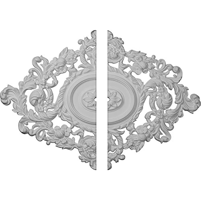 CM30KT2-01000 22 W X 30 3/8" H ID X 1 1/2" P KATHERYN CEILING MEDALLION, TWO PIECE (FITS CANOPIES UP TO 1"), WHITE - Image 2