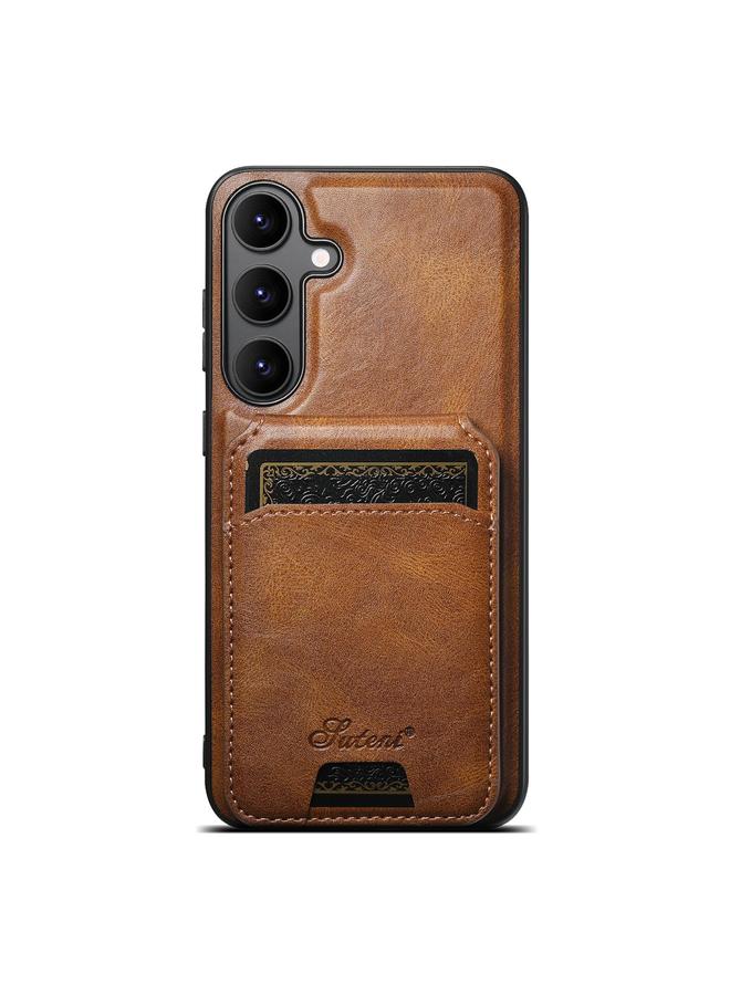 Suteni Case For Samsung Galaxy S25+ 5G H15 Oil Eax Leather Detachable Wallet Back Phone Case - Image 1