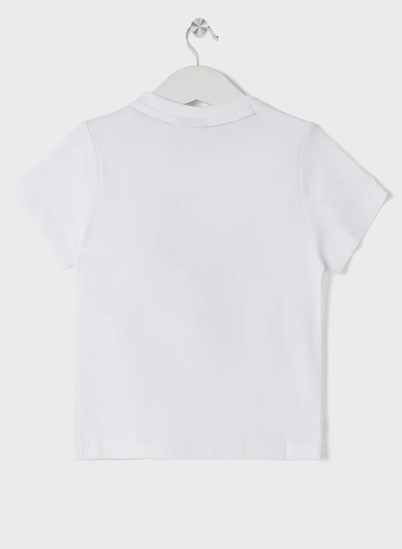 BOSS Kids' T-shirt in cotton jersey with repeat logos