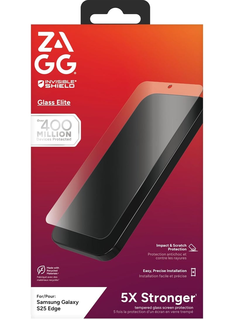 زاج واقي شاشة InvisibleShield Glass Elite الشفاف لهاتف سامسونج جالاكسي (جالاكسي S25 EDGE) - Image 1