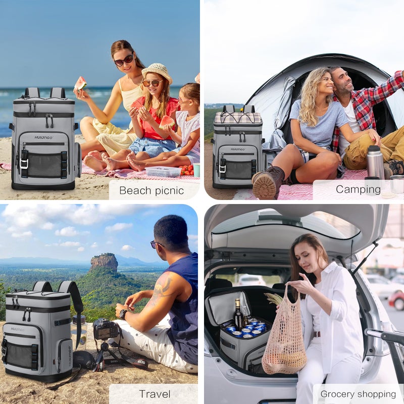 Hulongo Large Waterproof Insulated Cooler Backpack for Men & Women, Leak Proof Cooler Backpack for Camping, Beach, Fishing, Picnic, Travel, Outdoor, 30L, 48Cans - Image 5