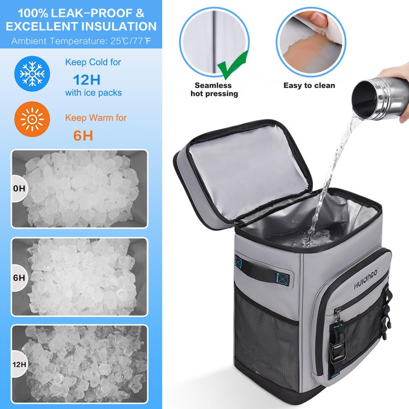 Hulongo Large Waterproof Insulated Cooler Backpack for Men & Women, Leak Proof Cooler Backpack for Camping, Beach, Fishing, Picnic, Travel, Outdoor, 30L, 48Cans - Image 3