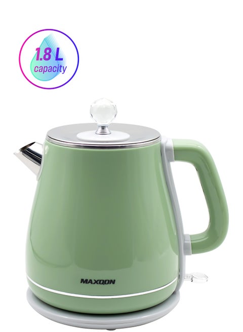 Electric Kettle And Water Boiler 1.8L, Premium quality double-layer anti scalding, 304 Stainless steel, Boil-Dry Protection Cordless 360 degree rotational base, Coffee Tea Pot