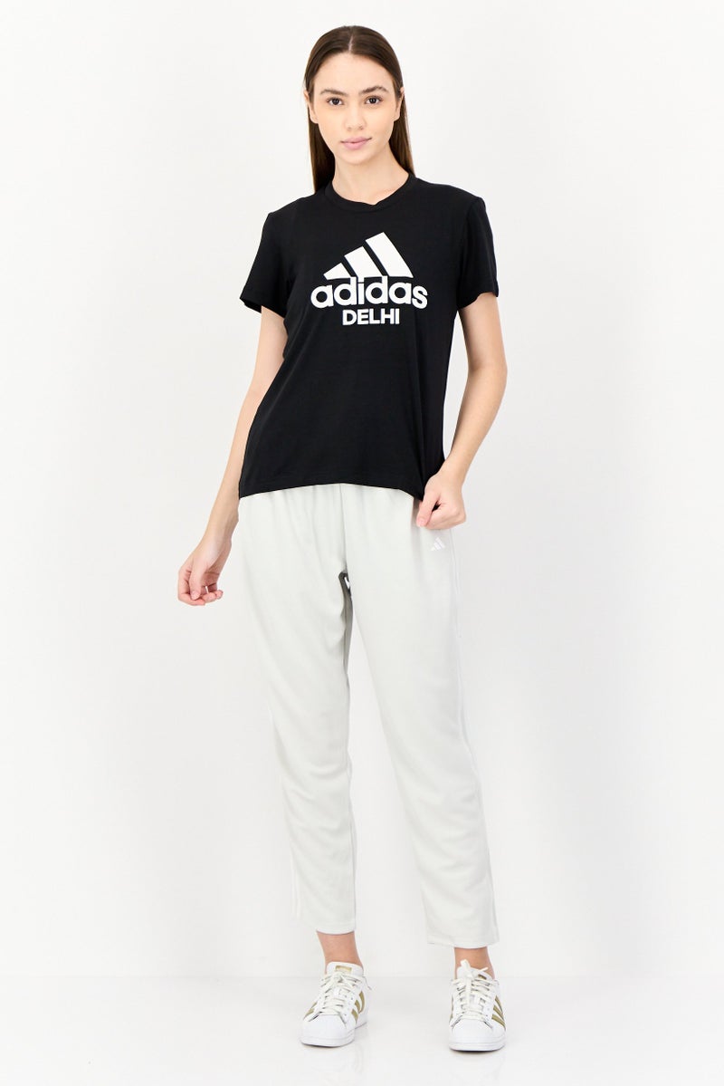 Adidas Women Sportswear Fit Delhi Outdoor T-Shirts, Black  - Image 3