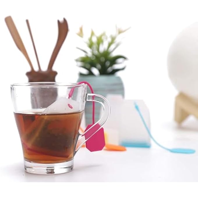 Silk Route Silicone Tea Infuser Reusable Tea Bag Candy Silicone Tea Infuser Strainer Set Reusable Loose Leaf Tea Bags Strainer Set Tea Filter With Spoon 4 Colors - Image 5