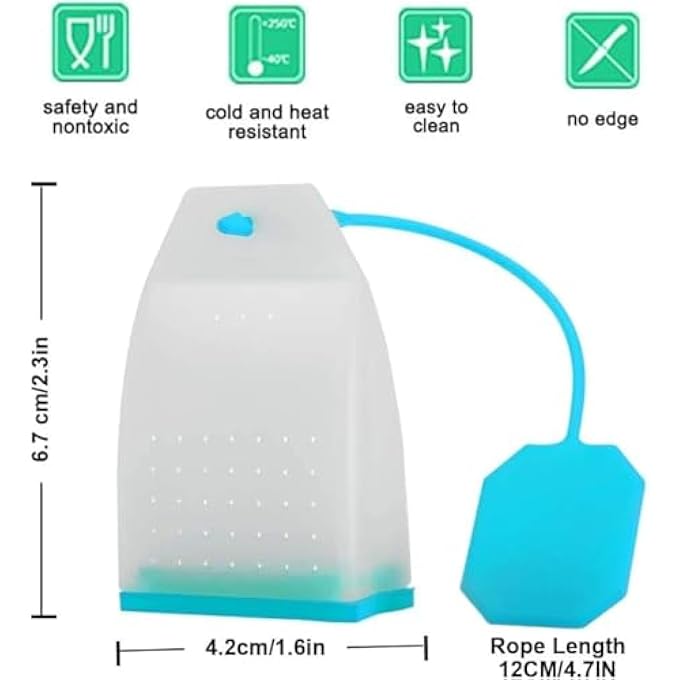 Silk Route Silicone Tea Infuser Reusable Tea Bag Candy Silicone Tea Infuser Strainer Set Reusable Loose Leaf Tea Bags Strainer Set Tea Filter With Spoon 4 Colors - Image 3