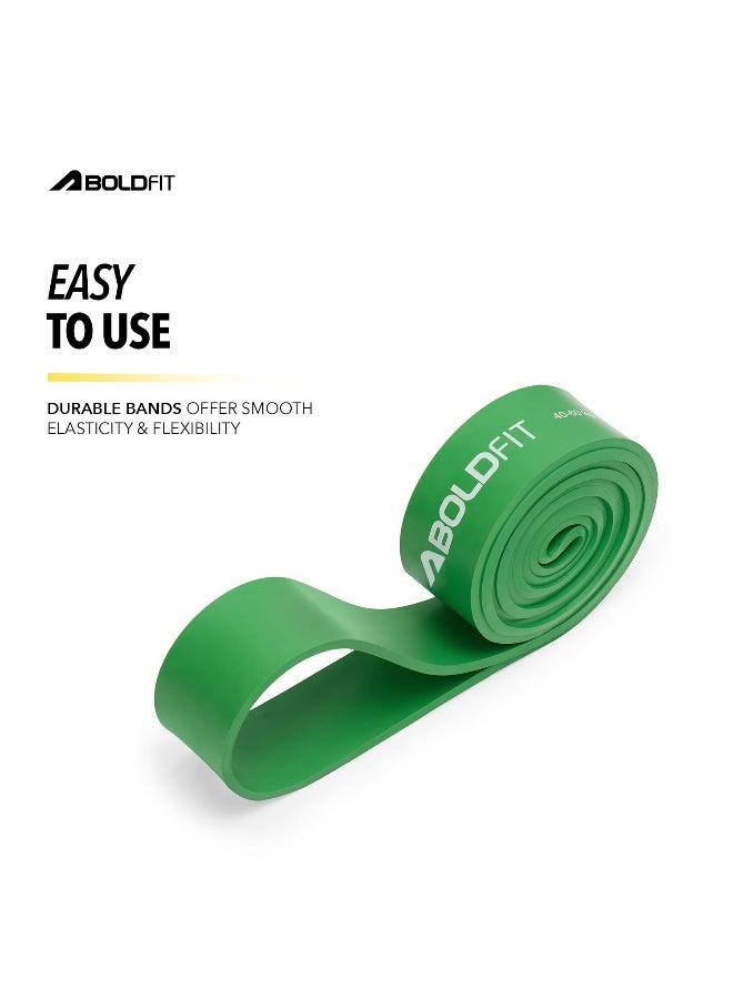 BOLDFIT شريط مقاومة ثقيل من المطاط الطبيعي لمجموعة تمارين&تمدد، أشرطة سحب للتمارين المنزلية وللجيم للرجال والنساء، أشرطة مقاومة، أشرطة حلقة، أشرطة تنغيم، خضراء (40-60 كجم) - Image 3