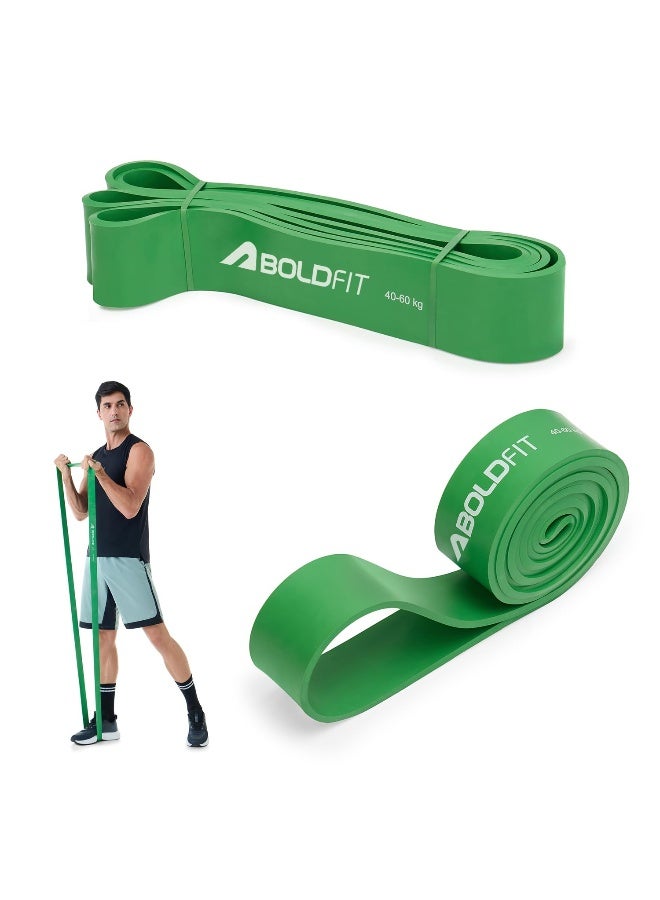 BOLDFIT شريط مقاومة ثقيل من المطاط الطبيعي لمجموعة تمارين&تمدد، أشرطة سحب للتمارين المنزلية وللجيم للرجال والنساء، أشرطة مقاومة، أشرطة حلقة، أشرطة تنغيم، خضراء (40-60 كجم) - Image 1