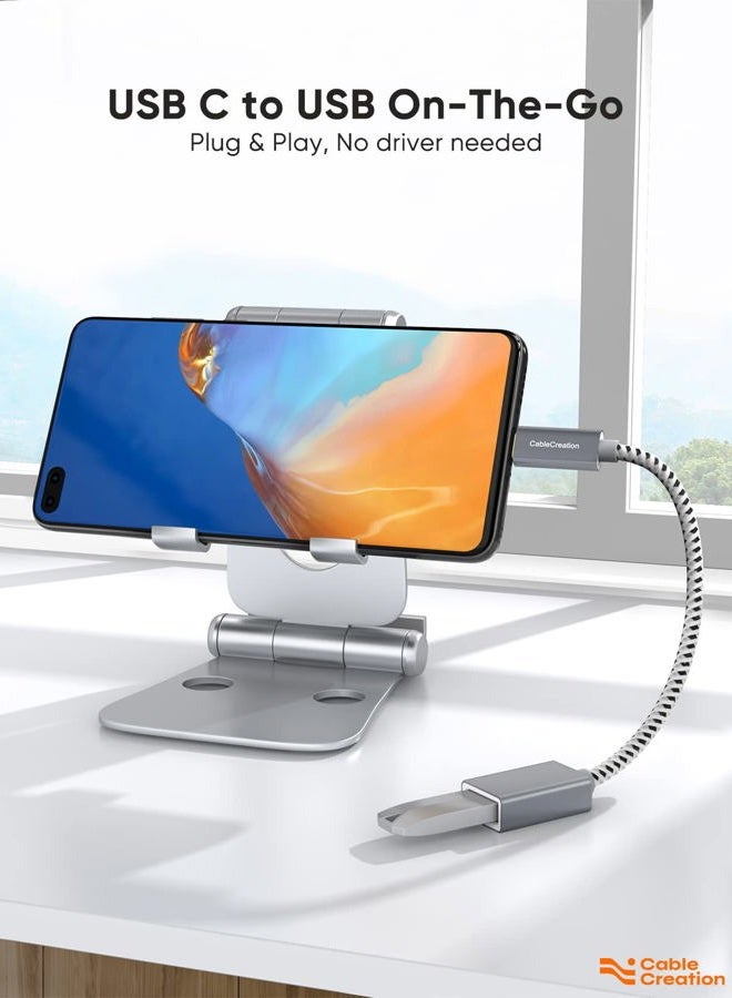 CableCreation USB C Male to USB A Femle Adapter 0.15m,CableCreation USB3.1 USB A Female to USB C Adapter OTG 5Gbps Data for MacBook Pro Air XPS 13 15 S21 S20 S10 etc - Image 3