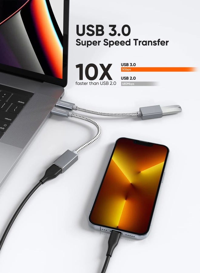 CableCreation USB C Male to USB A Femle Adapter 0.15m,CableCreation USB3.1 USB A Female to USB C Adapter OTG 5Gbps Data for MacBook Pro Air XPS 13 15 S21 S20 S10 etc - Image 2