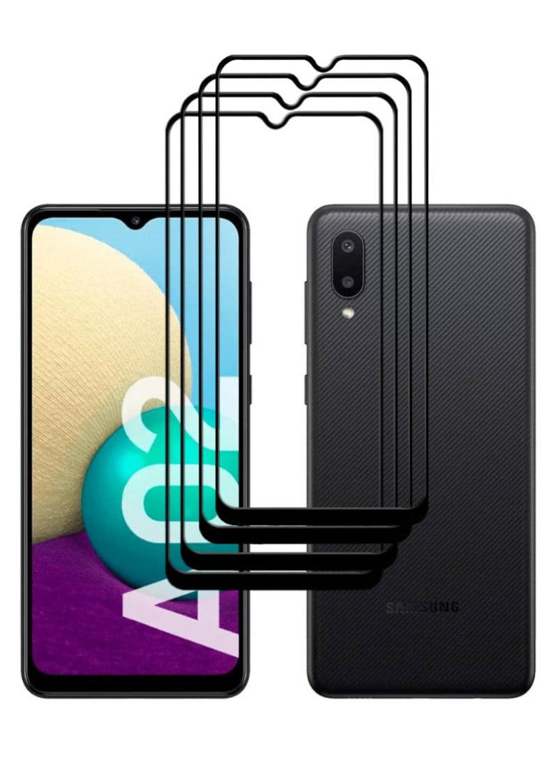 ACLIX 4 Pieces Antistatic ESD Dustproof Premium Quality High Definition Tempered Glass Screen Protector Designed For Samsung Galaxy A02 - Image 1