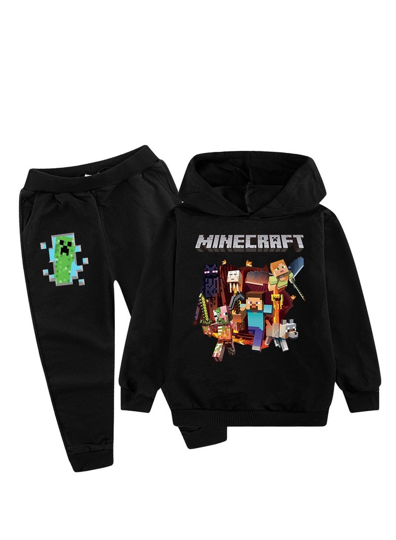 general Minecraft Cartoon Sweatshirt + Leggings Trousers Set, 100CM-160CM Children's Hoodie Clothes Set - Image 1