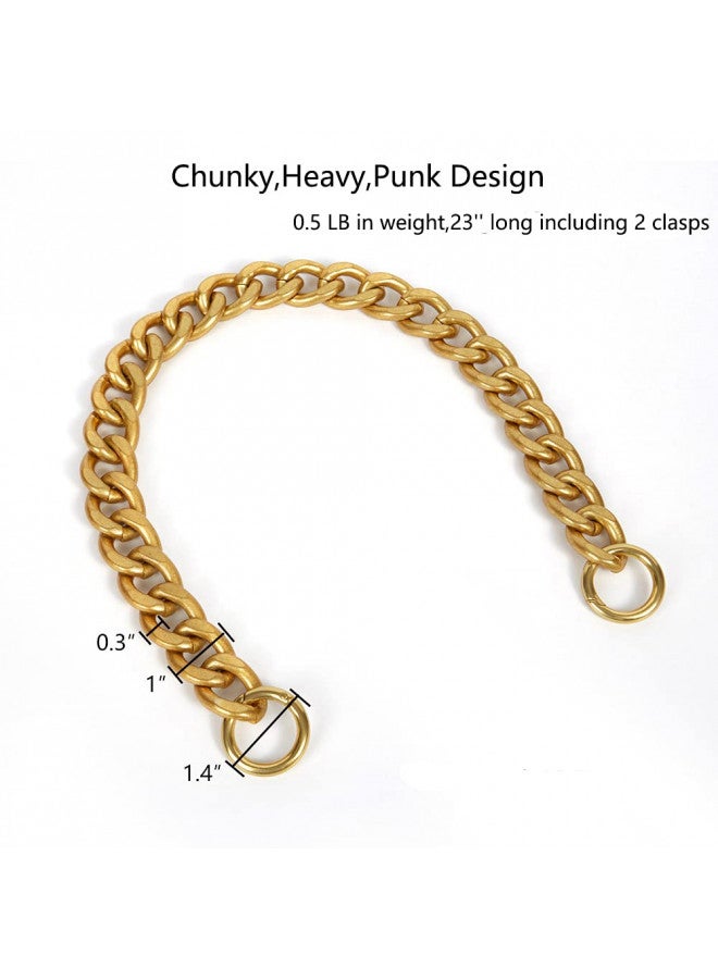 Xiazw DIY Heavy Chunky Aluminum Metal Purse Handle Bag Chains Charms Straps Replacement Handbag Accessories Decoration (Gold) - Image 2