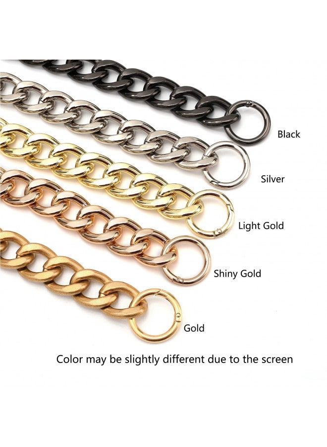 Xiazw DIY Heavy Chunky Aluminum Metal Purse Handle Bag Chains Charms Straps Replacement Handbag Accessories Decoration (Gold) - Image 4