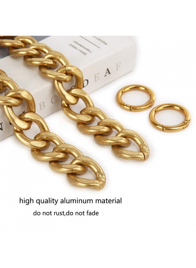 Xiazw DIY Heavy Chunky Aluminum Metal Purse Handle Bag Chains Charms Straps Replacement Handbag Accessories Decoration (Gold) - Image 3