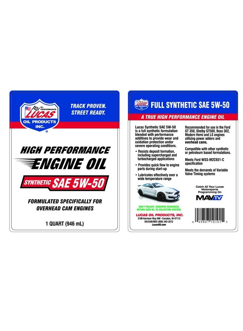 لوكاس أويل زيت المحرك الصناعي SAE 5W-50 - Image 2