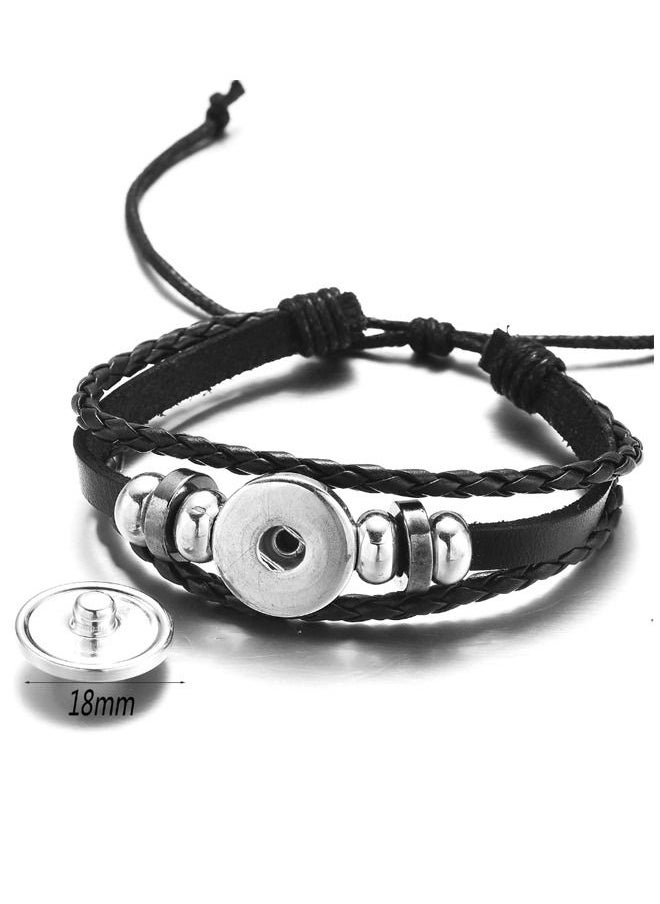 5esha - Twelve Constellations Gemstone Retro Handmade Beaded Leather Bracelet - Image 1