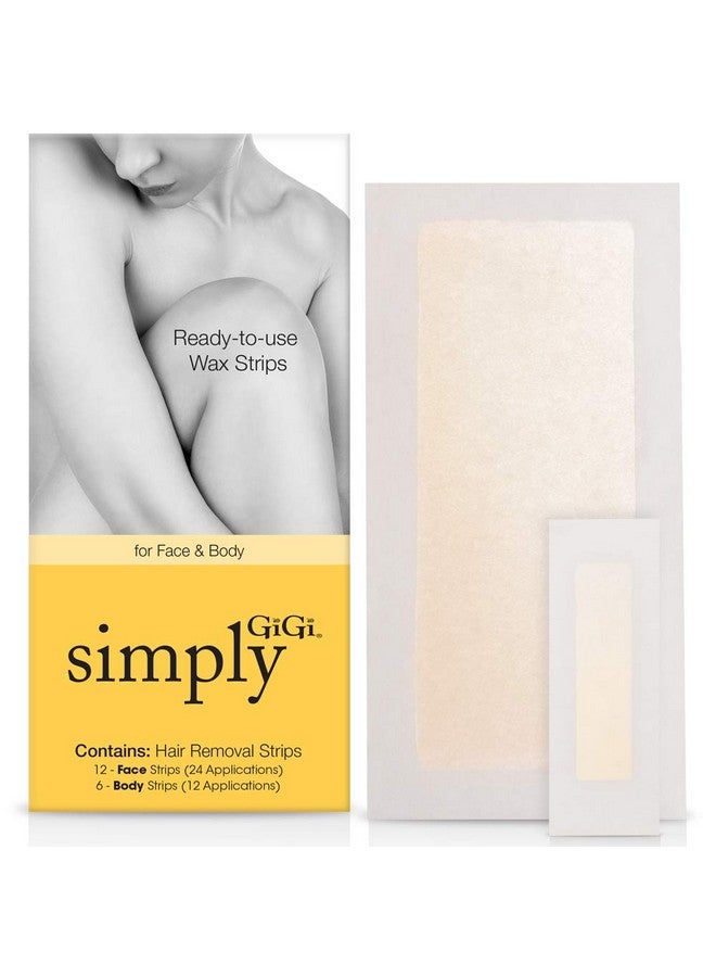 GiGi Simply Gigi Readytouse Hair Removal Strips For Face And Body 12 Face And 6 Body Strips - Image 1