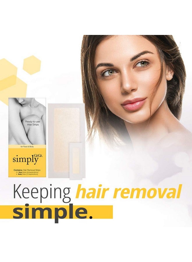GiGi Simply Gigi Readytouse Hair Removal Strips For Face And Body 12 Face And 6 Body Strips - Image 2