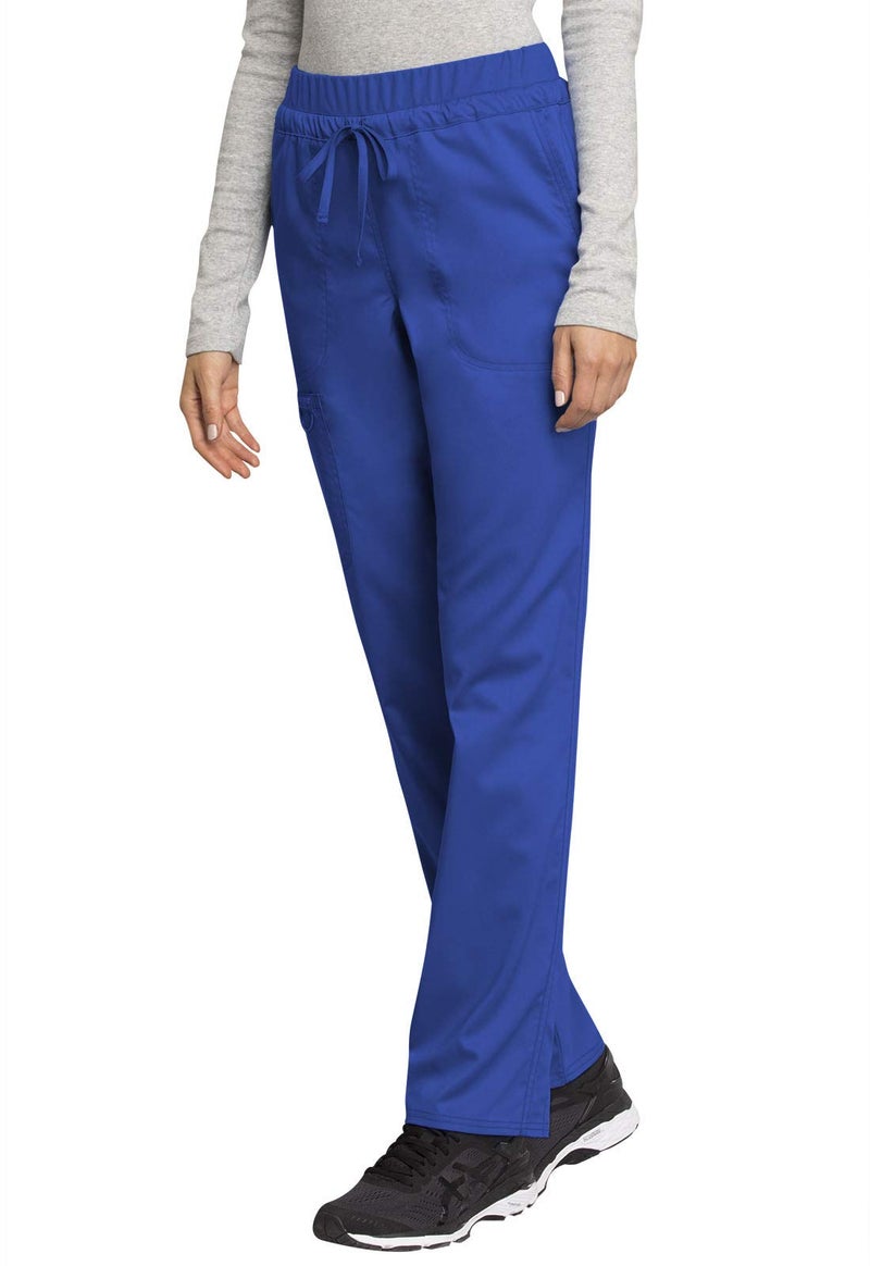 Cherokee Scrubs for Women Mid Rise Tapered Leg Drawstring Pant with 5 Pockets, Cargo Bottom with 2 Way Stretch Fabric - WW105T, S Tall, Royal - Image 4