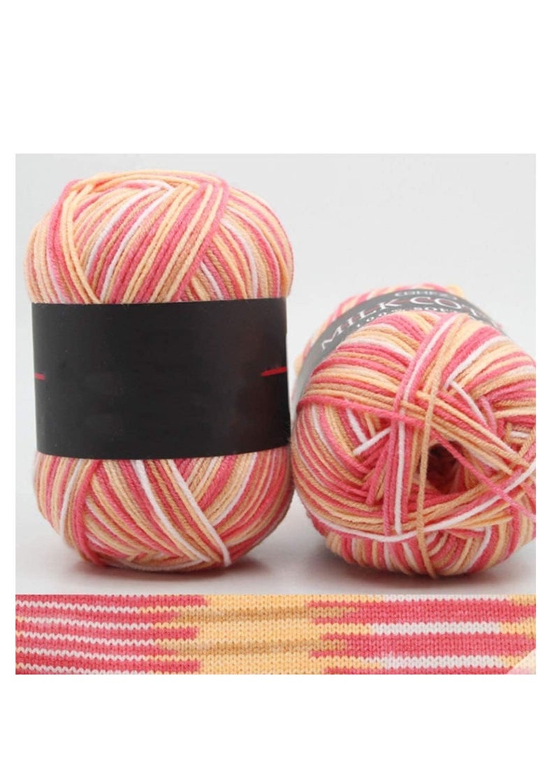 5 Rolls Crochet Yarn, Gradient Rainbow Milk cotton yarn, Soft Knitting Yarn, Hand Weaving Yarn, Crochet Thread, DIY (Multicolor) - Image 4