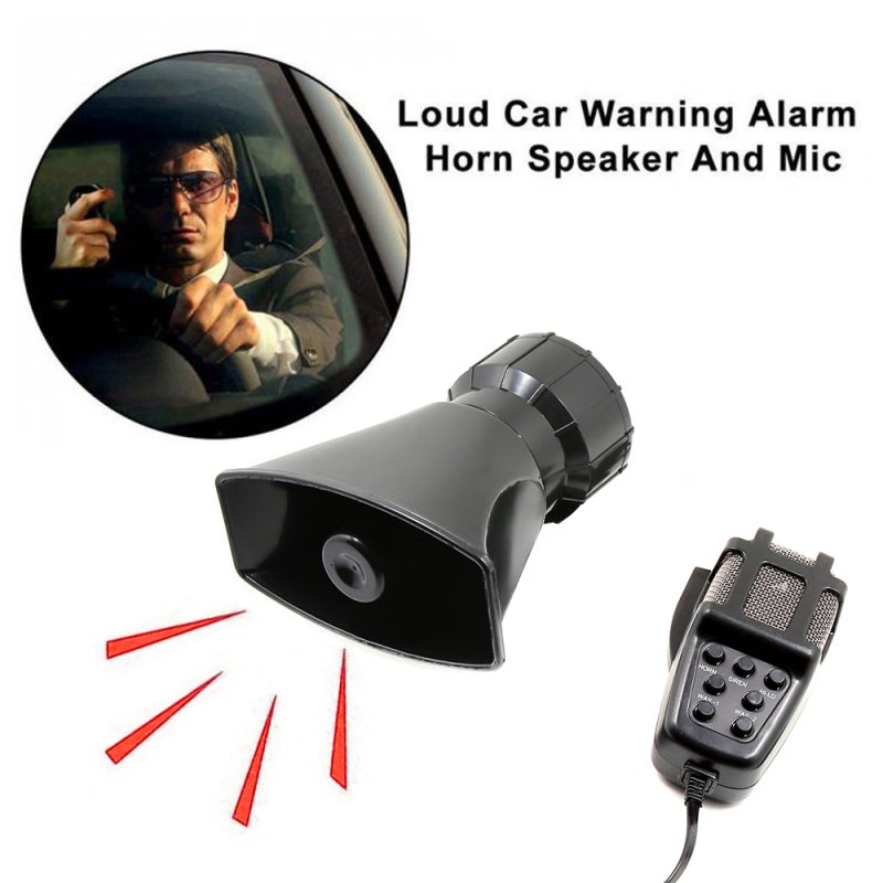 5 Tone Loud Speaker 12V DC Electric Car Horn - Premium Material Durable Alarm - 5 Sound Megaphone for Trucks Boats Security - Image 2